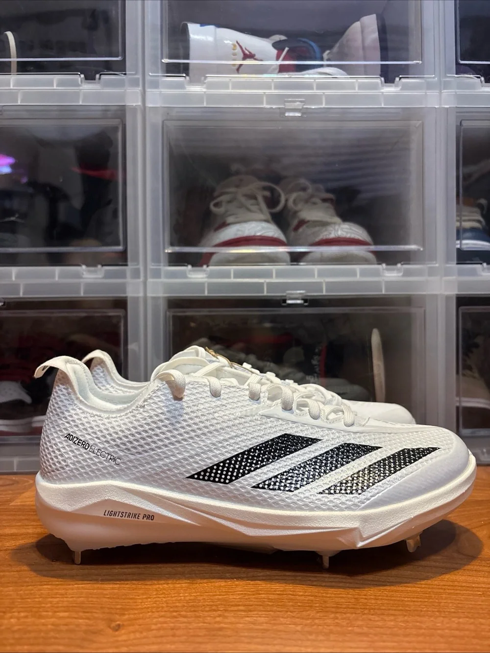 Adidas Adizero Electric 2.0 White Black JI1479 Metal Baseball Cleats Sz 7.5M NEW